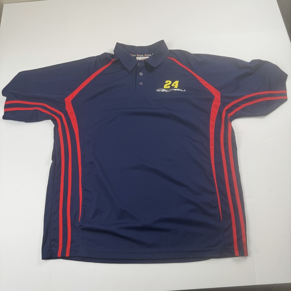 Jeff Gordon 24 NASCAR Racing Polo Shirt Mens 2XL Blue Chase Authentics Hendrick
